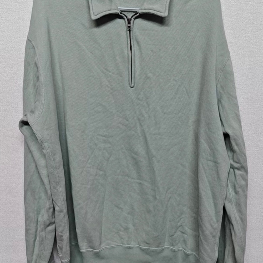 Uniqlo Men's Light Green Zip-Up Sweater
